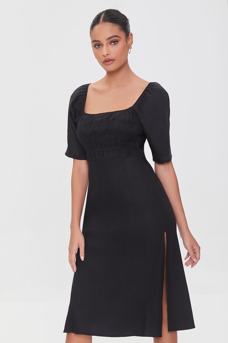 black dress with slits on both sides